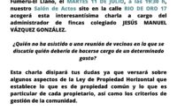 Conferencia sobre aspectos de la Ley de Propiedad Horizontal